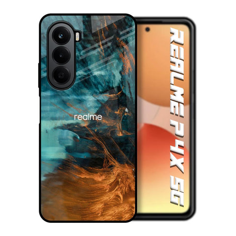 Golden Splash Realme P4x 5G Glass Back Cover Online
