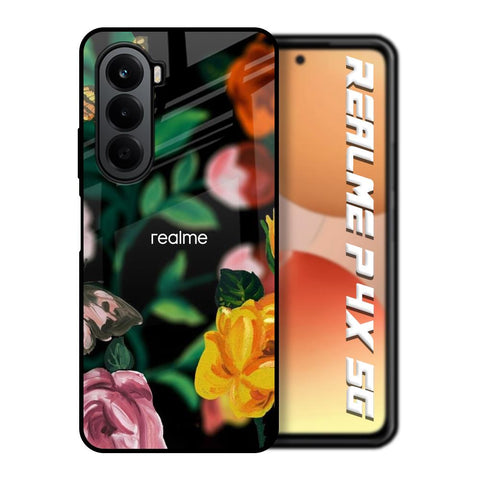 Flowers & Butterfly Realme P4x 5G Glass Back Cover Online