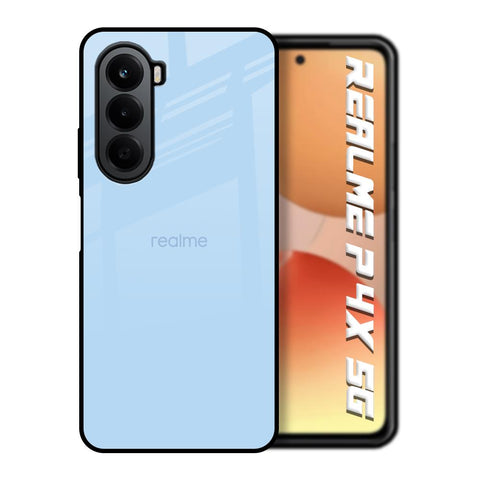 Pastel Sky Blue Realme P4x 5G Glass Back Cover Online