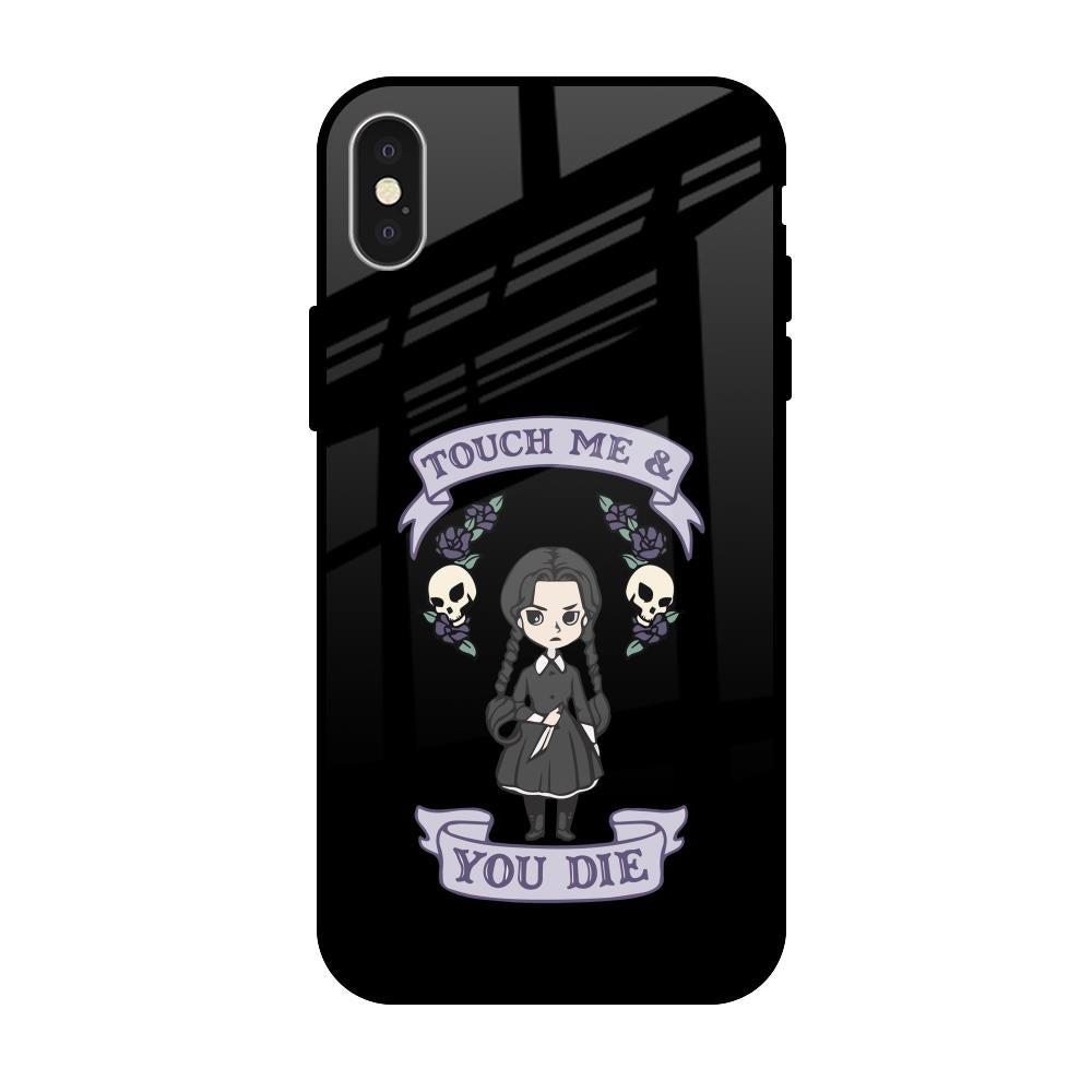 Touch Me & You Die iPhone X Glass Back Cover Online