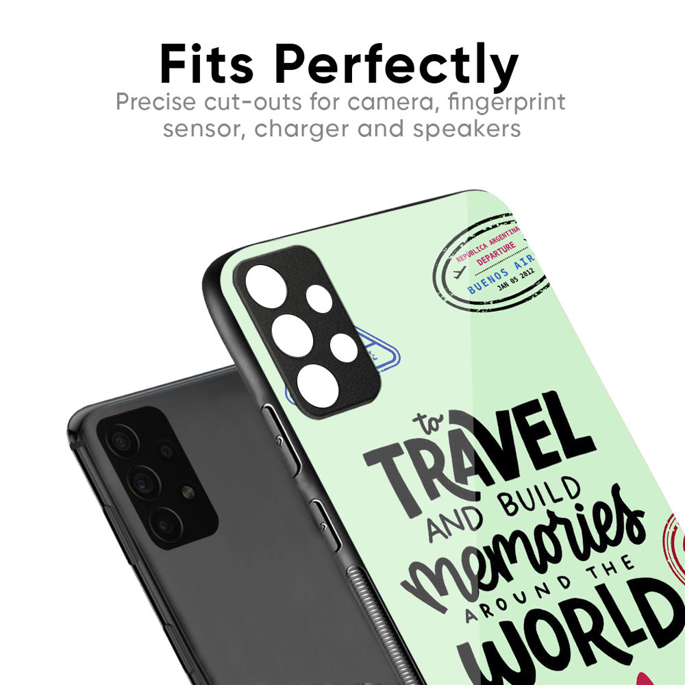 Travel Stamps Glass Case for Motorola G85 5G