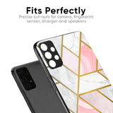 Geometrical Marble Glass Case for Redmi K50i 5G