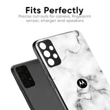 Satin White Marble Glass Case for Motorola Edge 50 Neo 5G