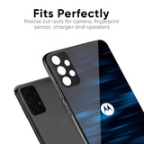 Blue Rough Abstract Glass Case for Motorola Edge 50 Fusion 5G