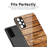 Wooden Planks Glass Case for Oppo A18