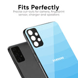 Wavy Blue Pattern Glass Case for Samsung Galaxy S25 Ultra 5G