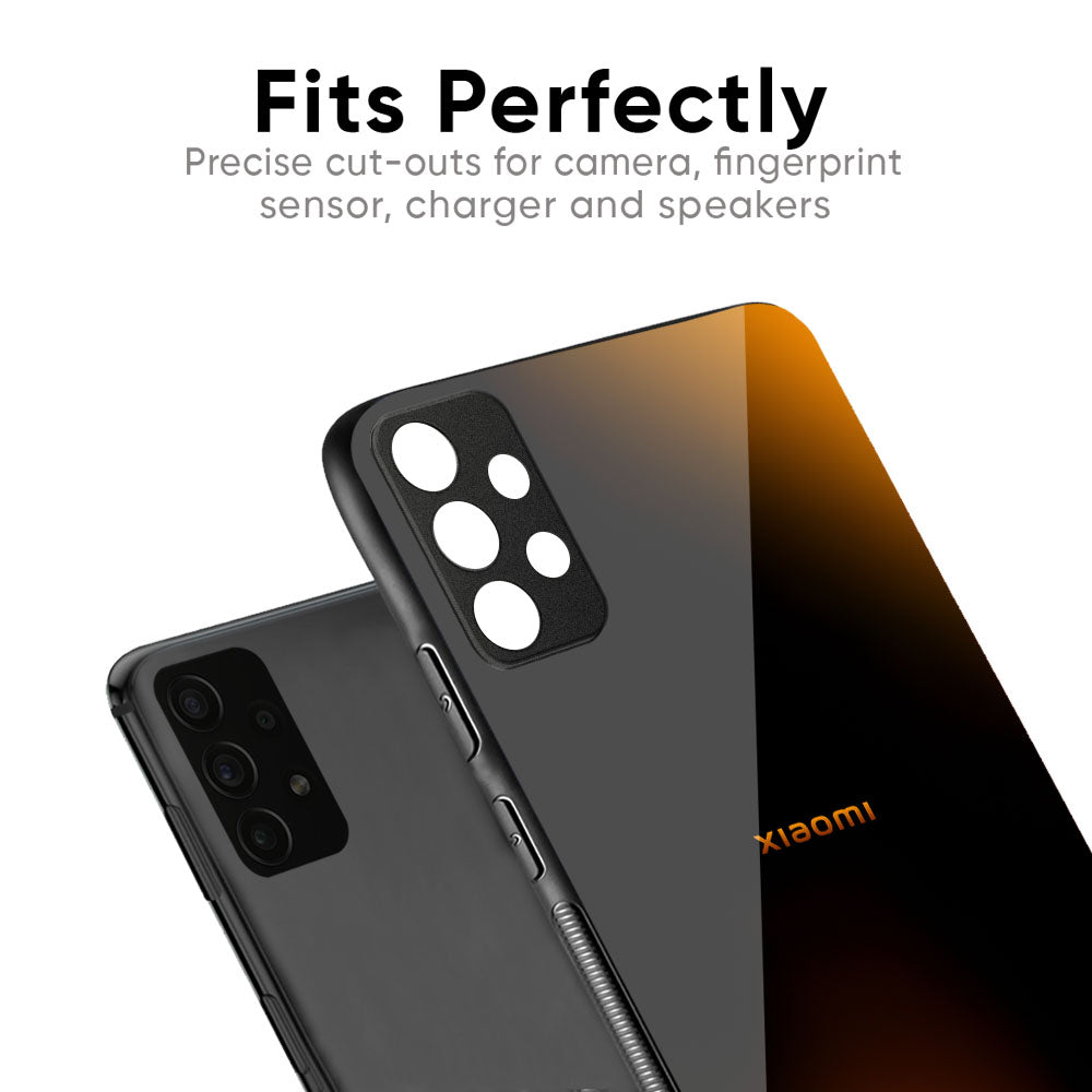 Orange Black Fusion Glass Case for Redmi Note 14 5G
