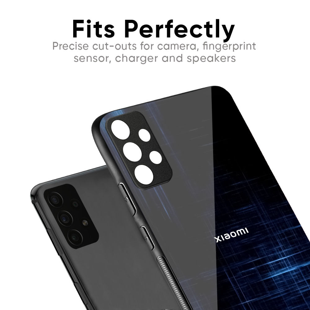 Blue Scratch Glass Case for Redmi Note 14 Pro Plus 5G