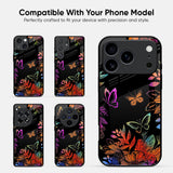 Rainbow Butterfly Metallic Glass Case