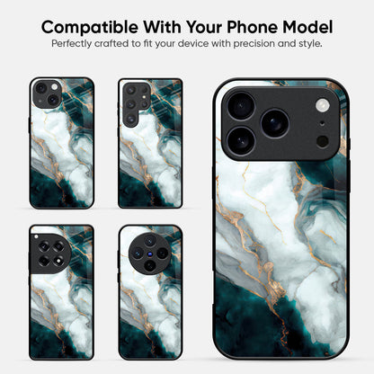 Aqua Green Marble Glass Case