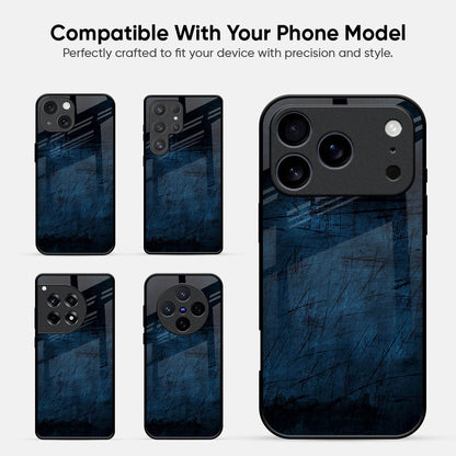 Dark Blue Grunge Glass Case