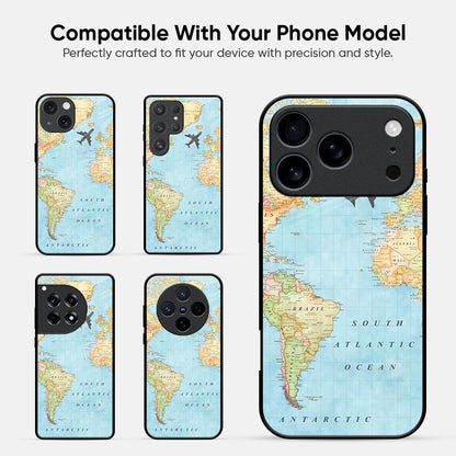 Travel Map Glass Case