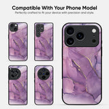 Purple Gold Marble Glass Case