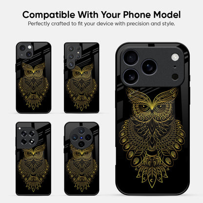 Golden Owl Glass Case