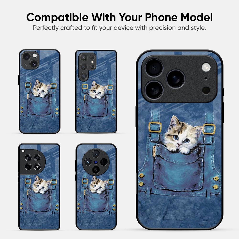 Kitty In Pocket Glass Case