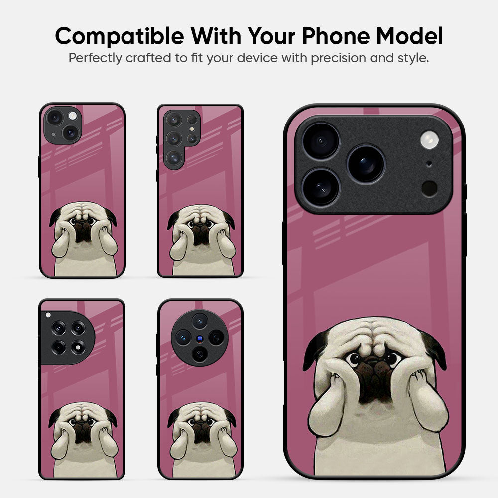 Funny Pug Face Glass Case