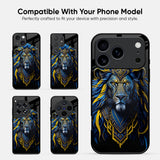 Blue Mustache Lion Glass Case