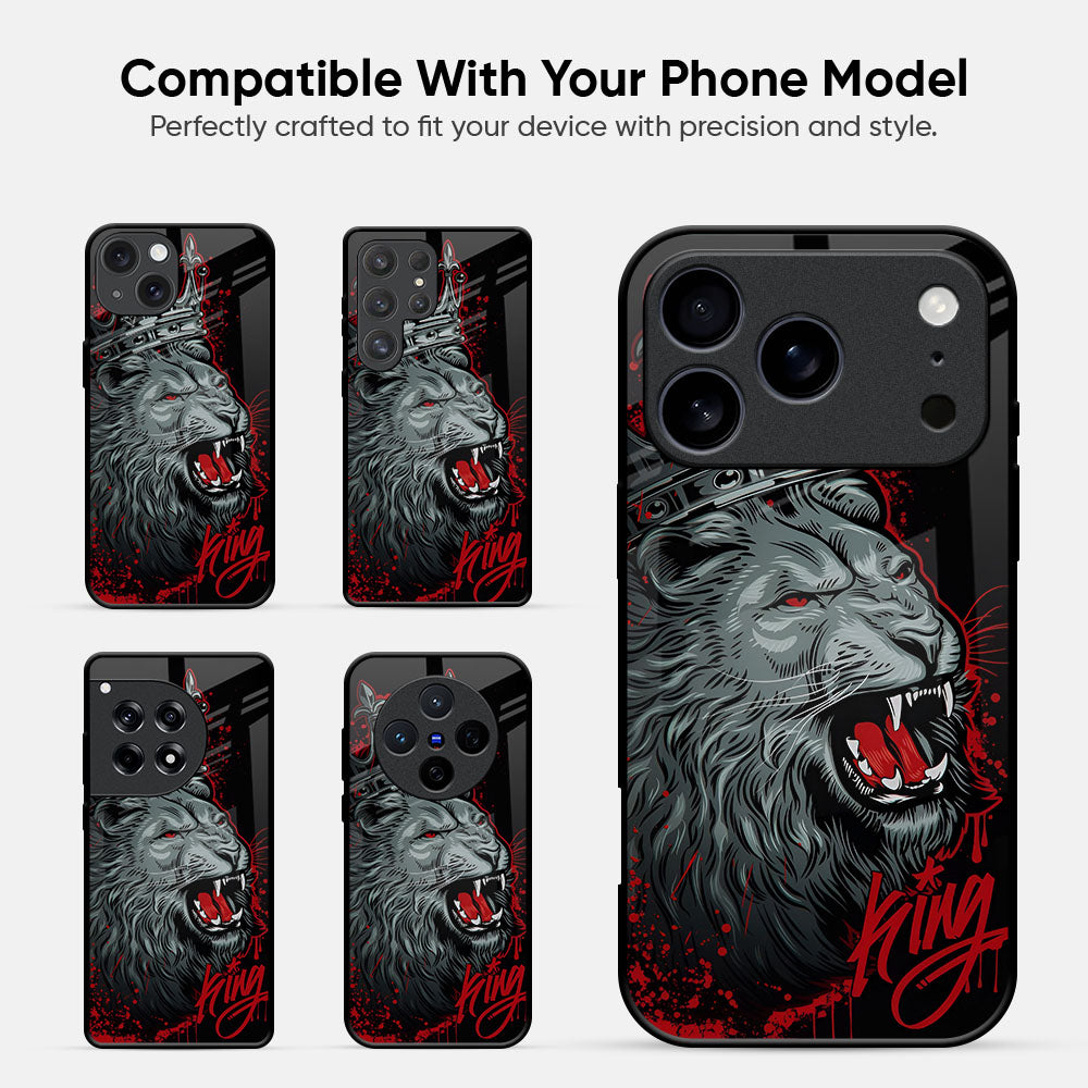 Red Lion King Glass Case