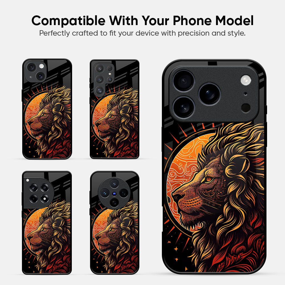 Sun Faced Lion Glass Case