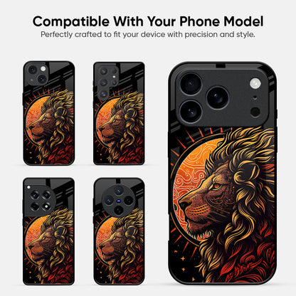 Sun Faced Lion Glass Case