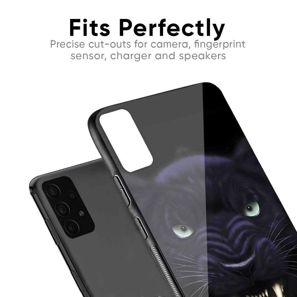 Angry Black Leopard Glass Case for Samsung Galaxy F41