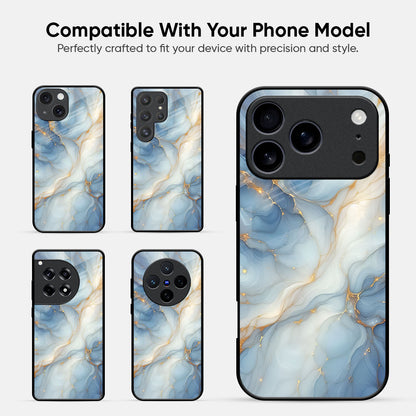 White Veins Glass Case