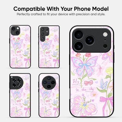 Butterfly Canvas Glass Case