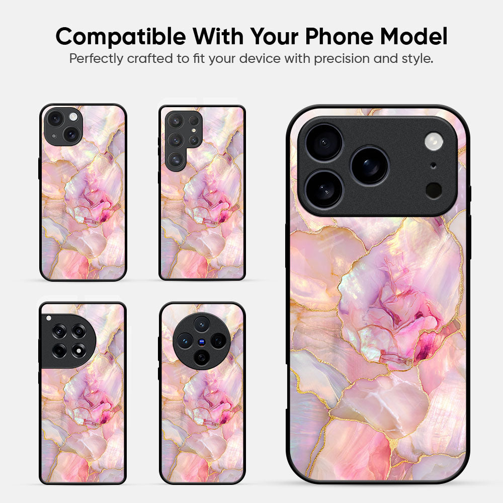 Pink Marble Glass Case