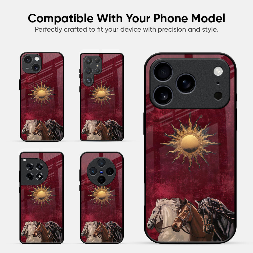 Sun Horses Glass Case