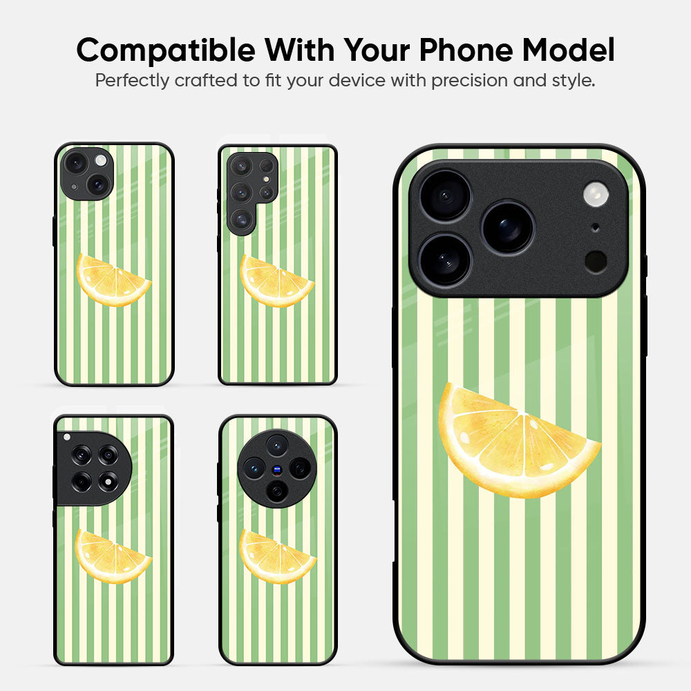Lemon And Stripe Glass Case