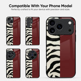 Zebra Maroon Split Glass Case