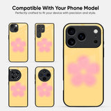 Pink Flower Glass Case