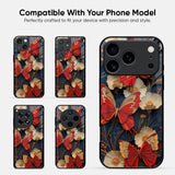 Red Butterfly Bloom Glass Case