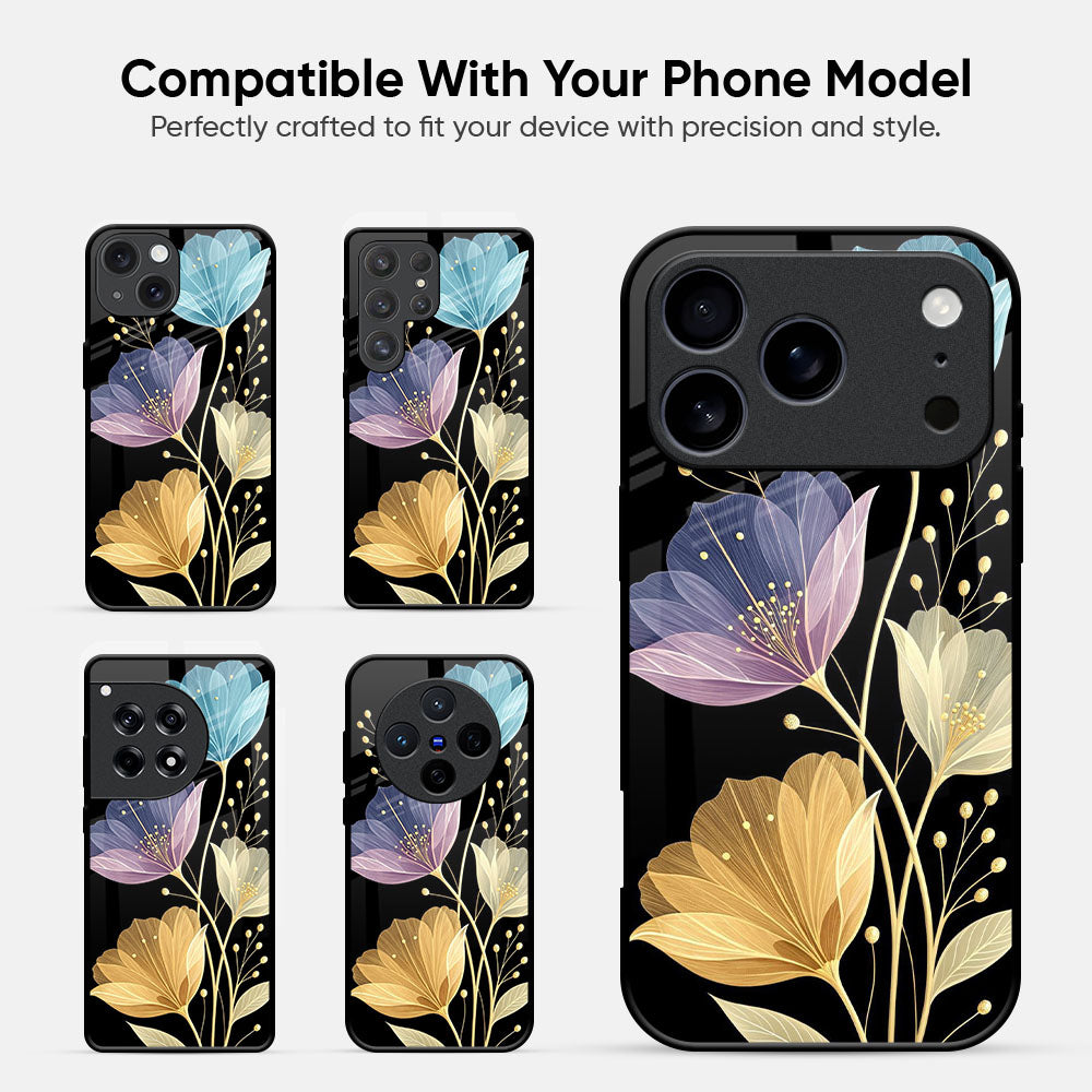 Elegant Floral Glass Case