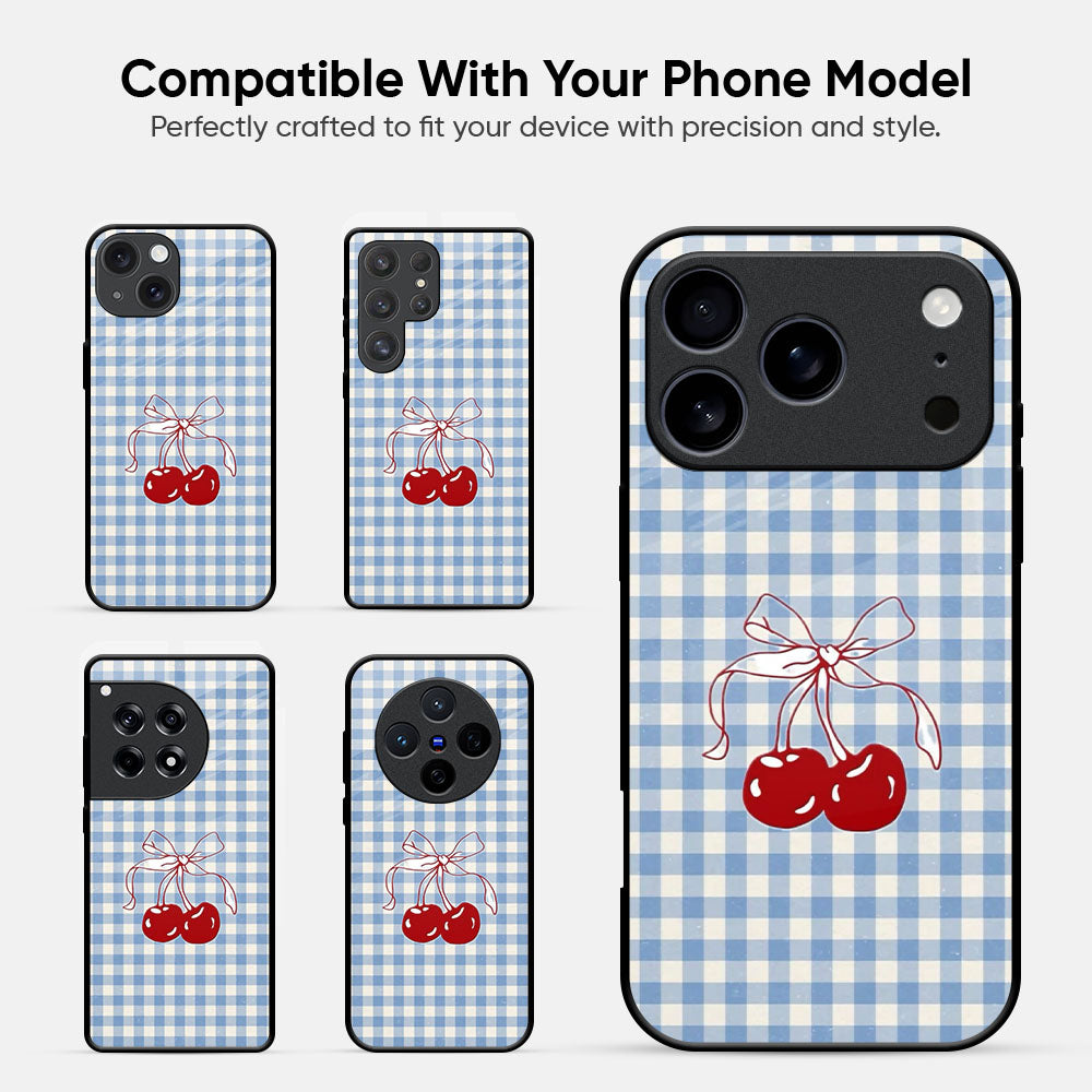 Blue Box Pattern Glass Case