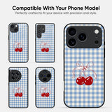 Blue Box Pattern Glass Case