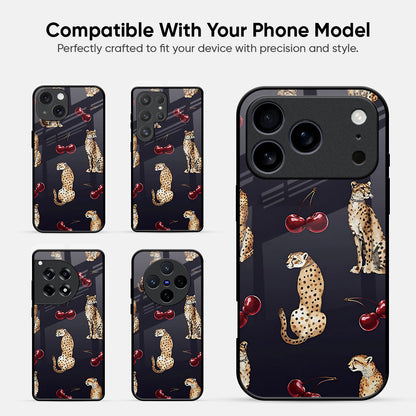 Tigers And Red Cherry Glass Case