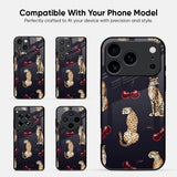Tigers And Red Cherry Glass Case