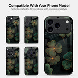 Elegant Gold Bloom Glass Case