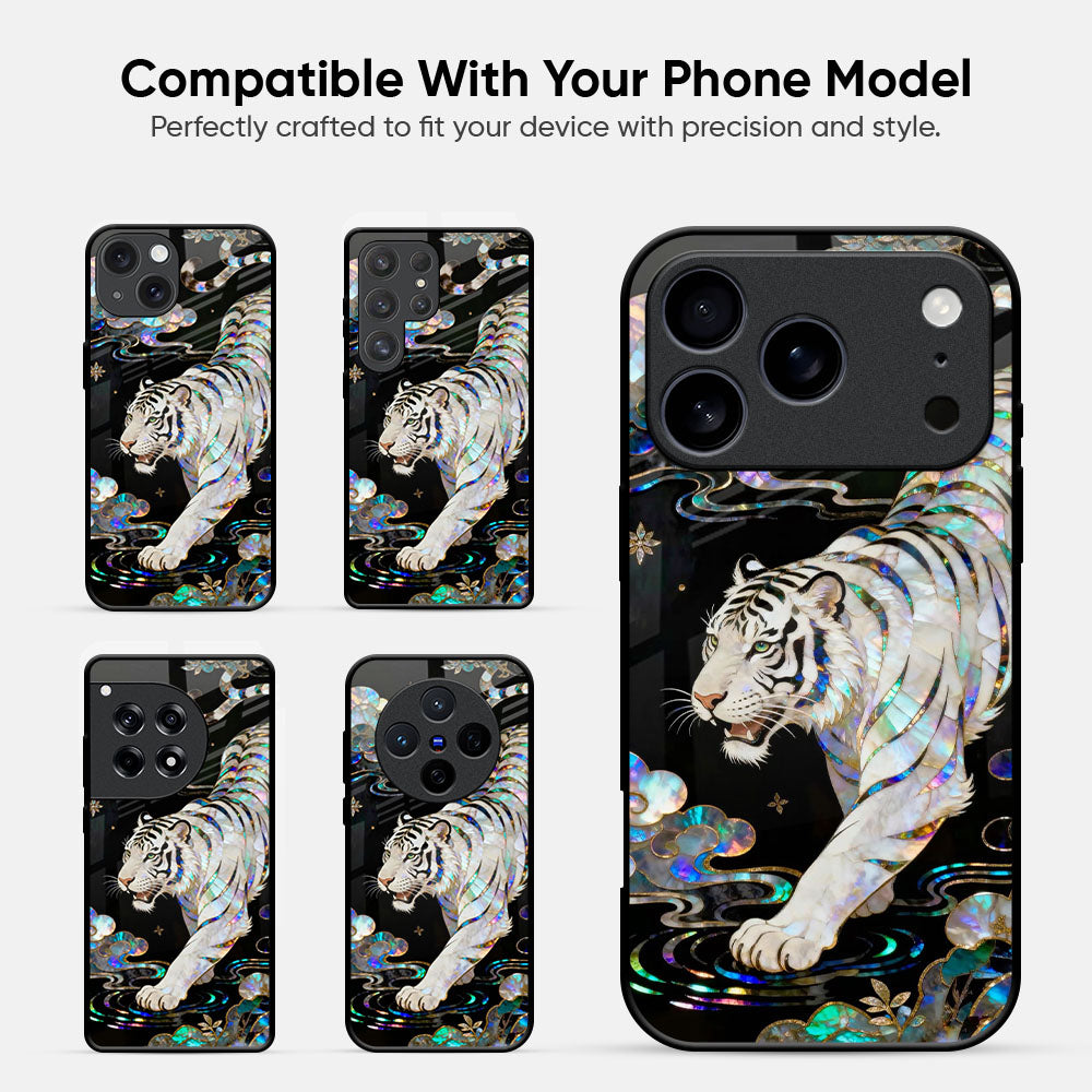 White Tiger Glass Case