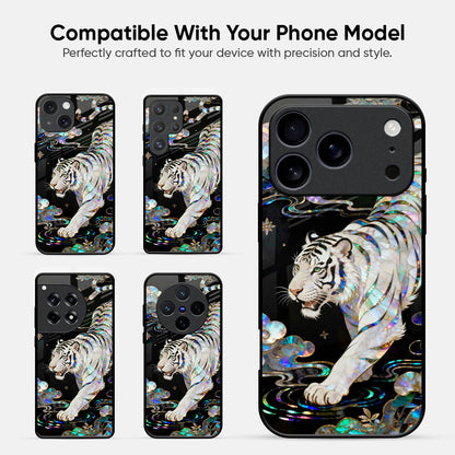 White Tiger Glass Case