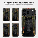 Royal Black Horse Glass Case