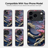 Wave & Pink Blossom Glass Case