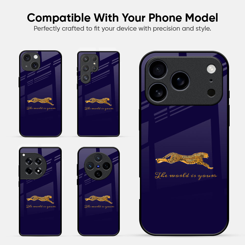 Golden Cheetah Glass Case