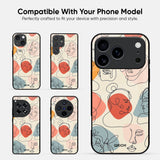 Abstract Faces Glass Case