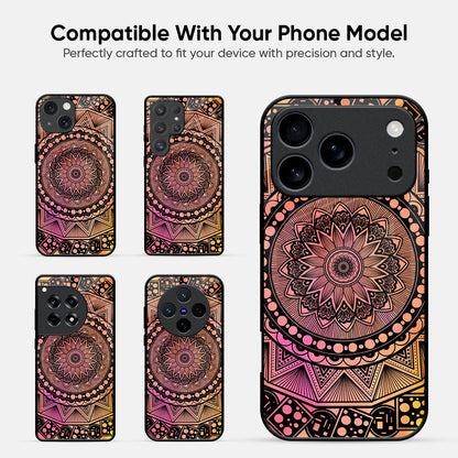 Floral Mandala Glass Case