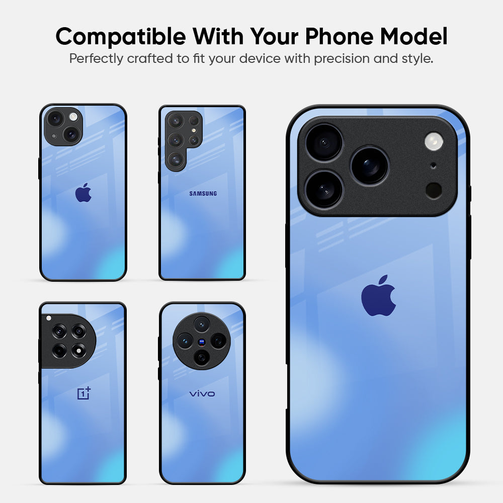 Vibrant Blue Texture Glass Case