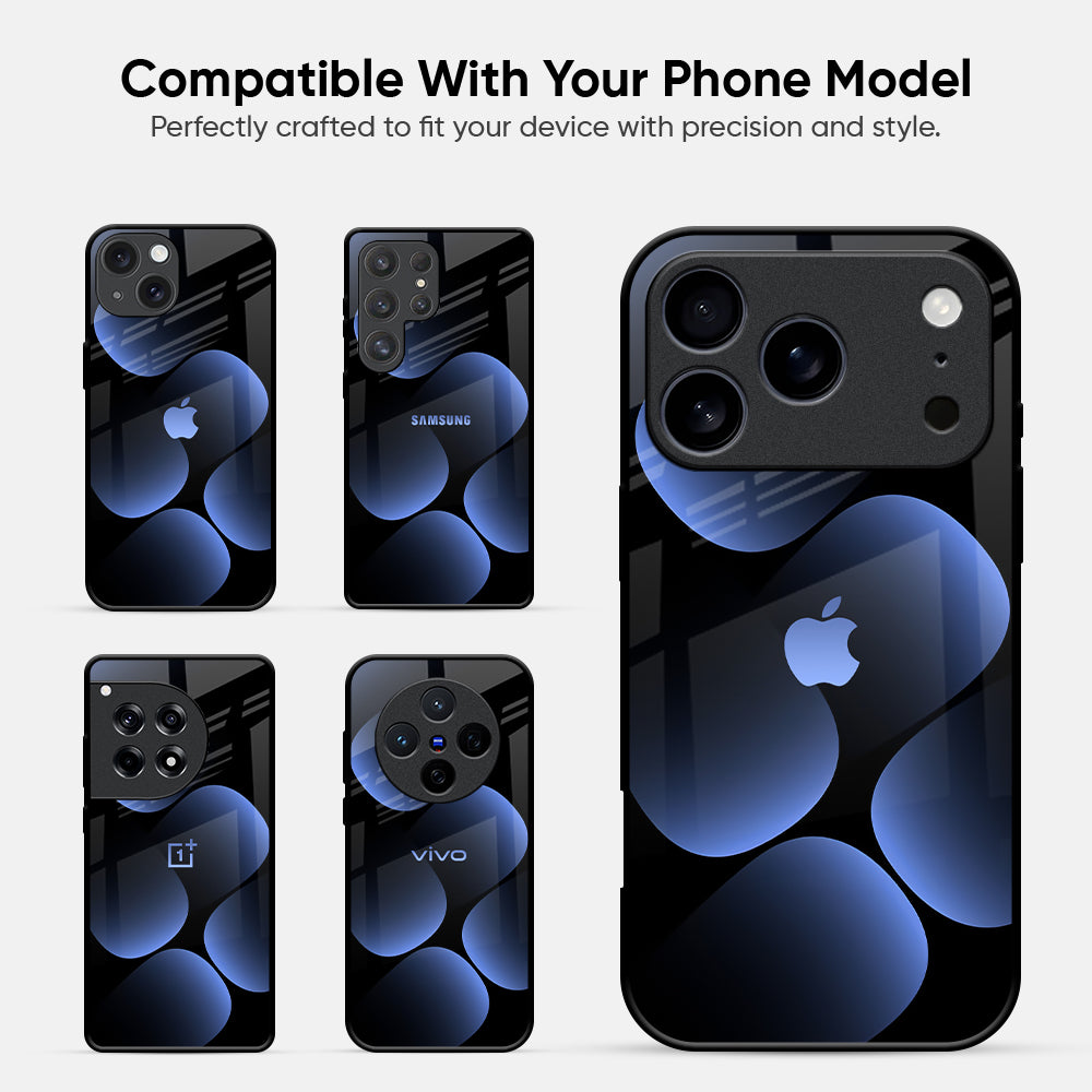 Five Blue Spots Glass Case