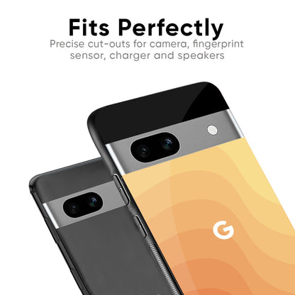 Orange Curve Pattern Glass Case for Google Pixel 9 Pro