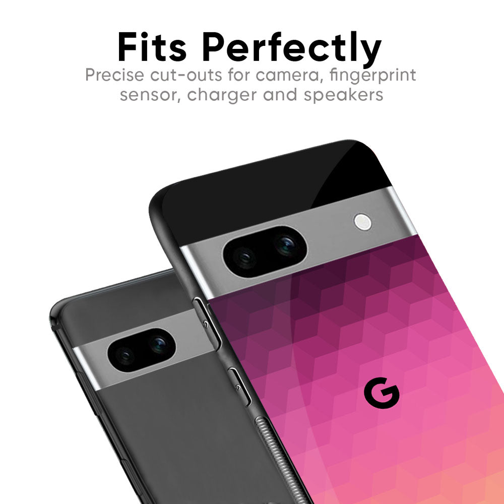 Geometric Pink Diamond Glass Case for Google Pixel 9